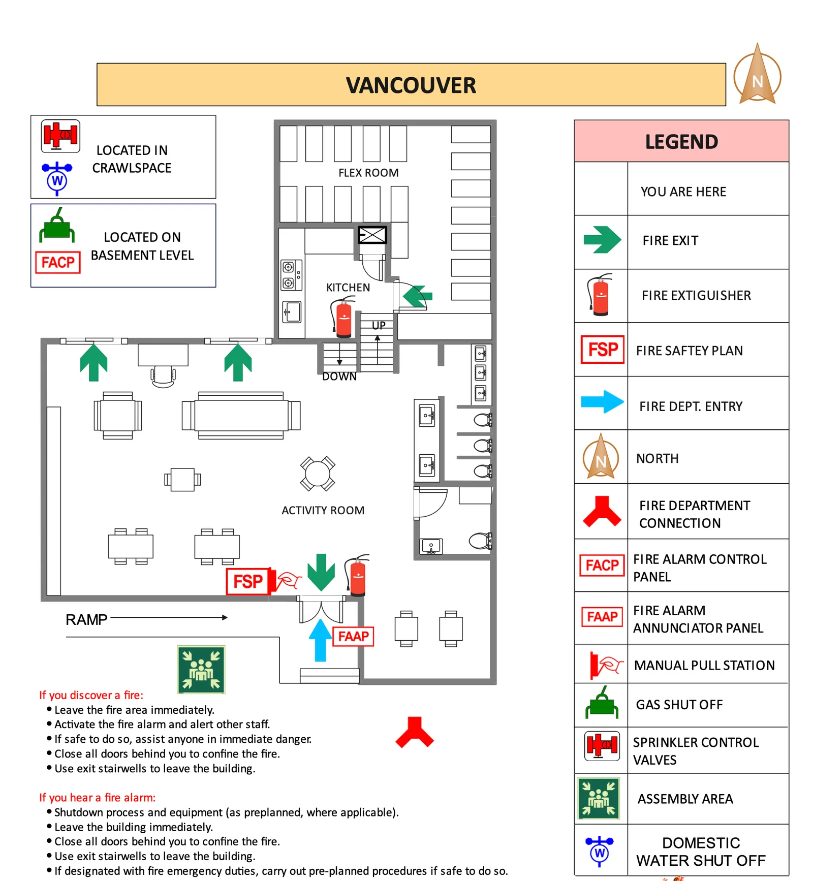 BC Fire Code compliant fire safety plan binder and evacuation map